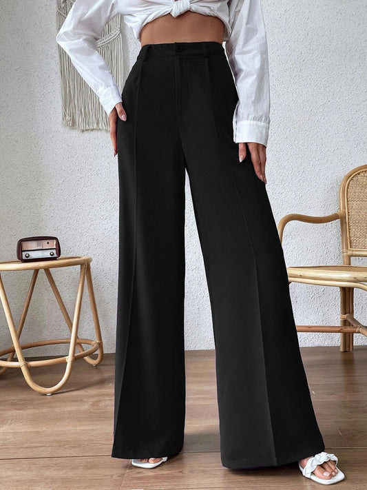 Indrysa - High Rise Flared Fit Solid Trouser
